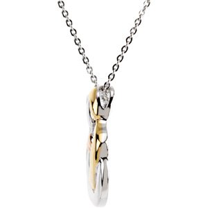 18K Yellow Gold-Plated and 14K Rose Gold-Plated Sterling Silver 3 Child Family 18" Necklace