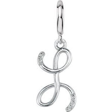 Load image into Gallery viewer, Sterling Silver Script Initial L Charm Mounting
