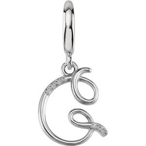 Sterling Silver Script Initial G Charm Mounting