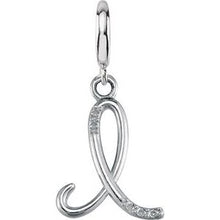 Charger l&#39;image dans la galerie, Sterling Silver Script Initial I Charm Mounting
