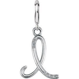 Sterling Silver Script Initial I Charm Mounting