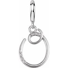 Charger l&#39;image dans la galerie, Sterling Silver Script Initial O Charm Mounting
