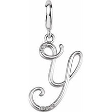 Load image into Gallery viewer, Sterling Silver Script Initial Y Charm Mounting
