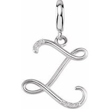 Load image into Gallery viewer, Sterling Silver Script Initial Z Charm Mounting

