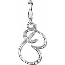 Charger l&#39;image dans la galerie, Sterling Silver Script Initial B Charm Mounting
