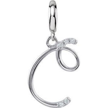 Charger l&#39;image dans la galerie, Sterling Silver Script Initial C Charm Mounting
