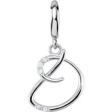 Charger l&#39;image dans la galerie, Sterling Silver Script Initial D Charm Mounting
