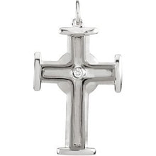 Load image into Gallery viewer, Sterling Silver .04 CTW Diamond Cross Pendant
