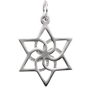Sterling Silver 16.5x14.75 mm Star of David Pendant