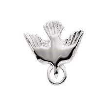 Load image into Gallery viewer, Sterling Silver 15 mm Flying Holy Spirit Dove Pendant
