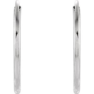 14K White 15 mm Endless Hoop Earrings