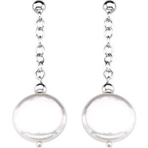 Freshwater Cultured Coin Pearl Earrings