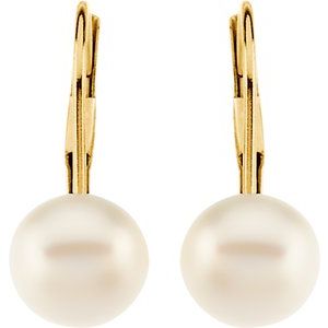 Freshwater Cultured Pearl Lever Back Earrings