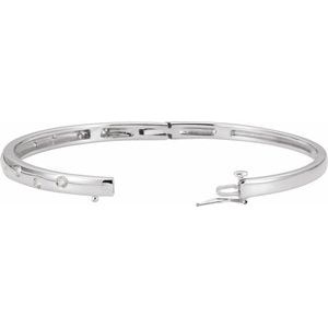 Accented Hinged Bangle Bracelet 