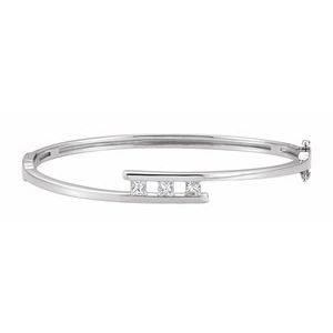14K White 5/8 CTW Diamond Bangle Bracelet