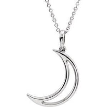 Load image into Gallery viewer, Sterling Silver 25.65x4.7 mm Crescent Moon 16&quot; Necklace
