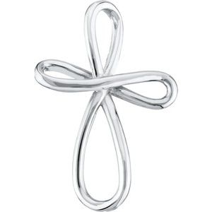 Sterling Silver Metal Fashion Cross Pendant