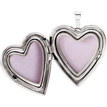 Load image into Gallery viewer, Sterling Silver 20.75x19.25 mm Child &amp; Mother Heart Locket
