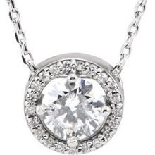 Load image into Gallery viewer, 14K White 1/2 CTW Diamond Halo-Style 16&quot; Necklace
