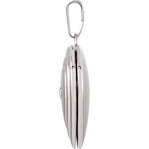 Sterling Silver 15 mm .010 CTW Diamond Heart Locket