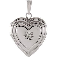 Load image into Gallery viewer, Sterling Silver 15 mm .010 CTW Diamond Heart Locket
