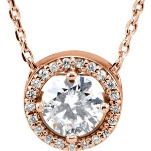14K Rose 1/2 CTW Diamond Halo-Style 16