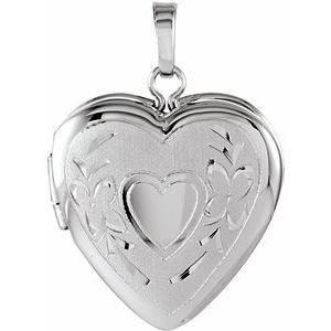Sterling Silver 22.25x16 mm Heart Shape Locket
