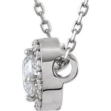Load image into Gallery viewer, 14K White 1/2 CTW Diamond Halo-Style 16&quot; Necklace
