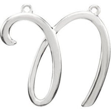 Load image into Gallery viewer, Sterling Silver Script Initial N 16&quot; Necklace
