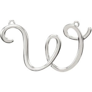 Sterling Silver Script Initial W 16