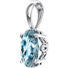 Load image into Gallery viewer, 14K White Sky Blue Topaz Pendant
