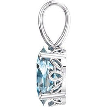 Load image into Gallery viewer, 14K White Sky Blue Topaz Pendant

