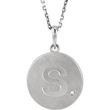 Load image into Gallery viewer, Sterling Silver .005 CTW Diamond Initial S 18&quot; Necklace

