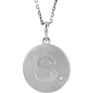 Sterling Silver .005 CTW Diamond Initial S 18