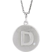 Charger l&#39;image dans la galerie, Sterling Silver .005 CTW Diamond Initial D 18&quot; Necklace
