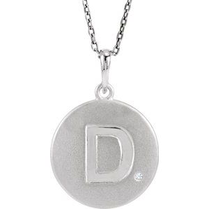 Sterling Silver .005 CTW Diamond Initial D 18" Necklace