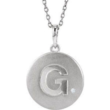 Charger l&#39;image dans la galerie, Sterling Silver .005 CTW Diamond Initial G 18&quot; Necklace
