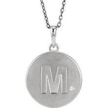 Charger l&#39;image dans la galerie, Sterling Silver .005 CTW Diamond Initial M 18&quot; Necklace
