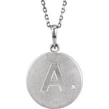 Load image into Gallery viewer, Sterling Silver .005 CTW Diamond Initial A 18&quot; Necklace
