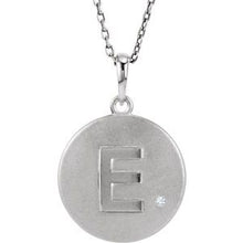 Load image into Gallery viewer, Sterling Silver .005 CTW Diamond Initial E 18&quot; Necklace
