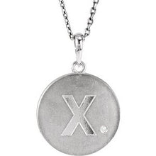 Load image into Gallery viewer, Sterling Silver .005 CTW Diamond Initial X 18&quot; Necklace
