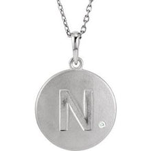 Charger l&#39;image dans la galerie, Sterling Silver .005 CTW Diamond Initial N 18&quot; Necklace
