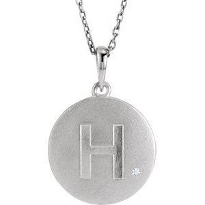 Sterling Silver .005 CTW Diamond Initial H 18