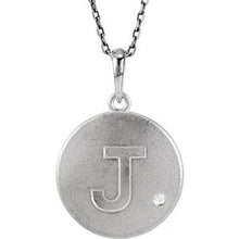 Charger l&#39;image dans la galerie, Sterling Silver .005 CTW Diamond Initial J 18&quot; Necklace
