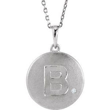 Load image into Gallery viewer, Sterling Silver .005 CTW Diamond Initial B 18&quot; Necklace
