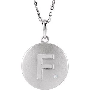 Sterling Silver .005 CTW Diamond Initial F 18