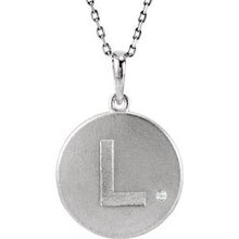 Charger l&#39;image dans la galerie, Sterling Silver .005 CTW Diamond Initial L 18&quot; Necklace
