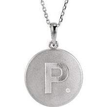 Load image into Gallery viewer, Sterling Silver .005 CTW Diamond Initial P 18&quot; Necklace
