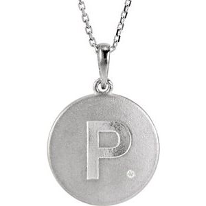 Sterling Silver .005 CTW Diamond Initial P 18
