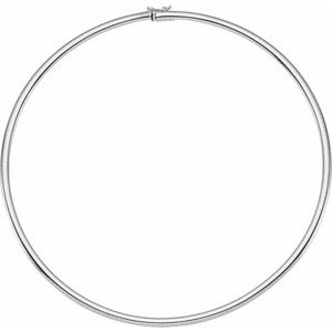 14K White 4 mm Omega 16" Chain